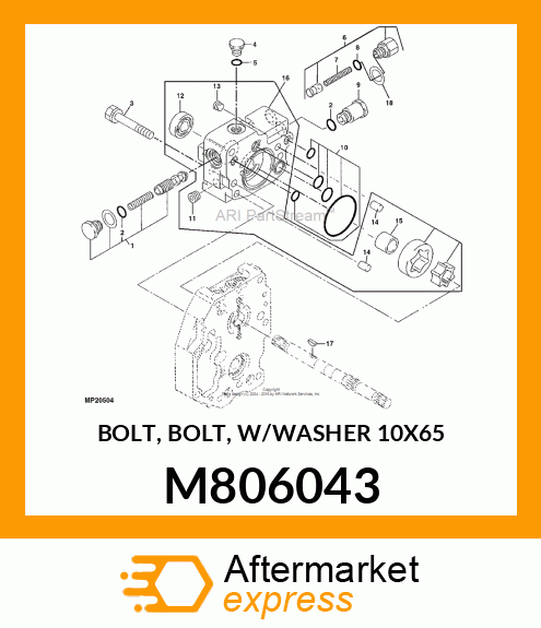 BOLT, BOLT, W/WASHER 10X65 M806043