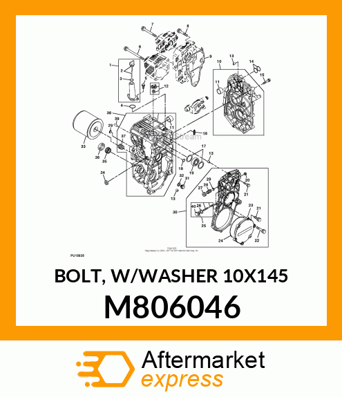 BOLT, W/WASHER 10X145 M806046