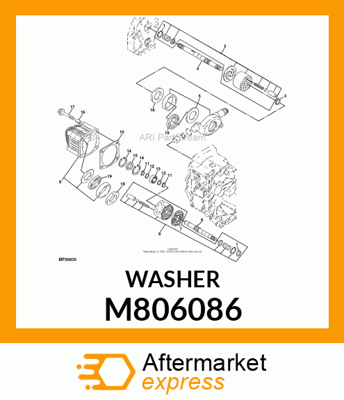 WASHER, WASHER, 17X23X1 M806086