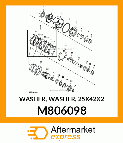 WASHER, WASHER, 25X42X2 M806098