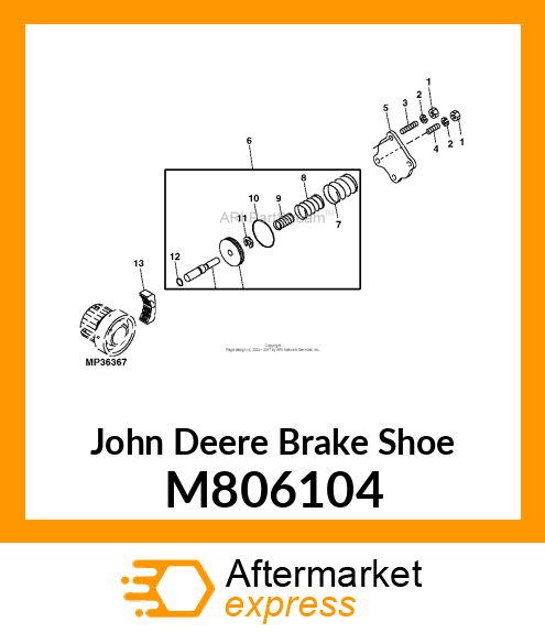 BRAKE SHOE, SHOE, PTO BRAKE M806104