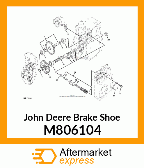 BRAKE SHOE, SHOE, PTO BRAKE M806104