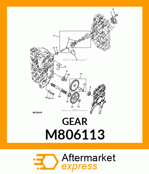 GEAR, MID PTO 62 M806113