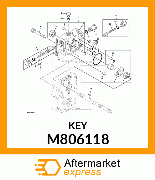 SHAFT KEY, KEY, 13X3.2 M806118