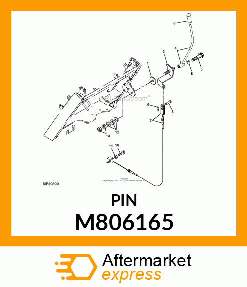 PIN, FLAT HEAD 8X16 M806165