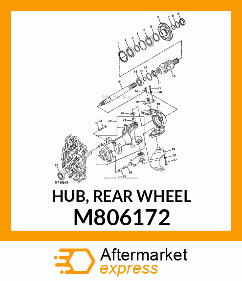 HUB, REAR WHEEL M806172