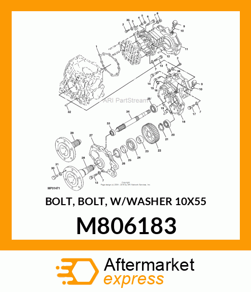 BOLT, BOLT, W/WASHER 10X55 M806183