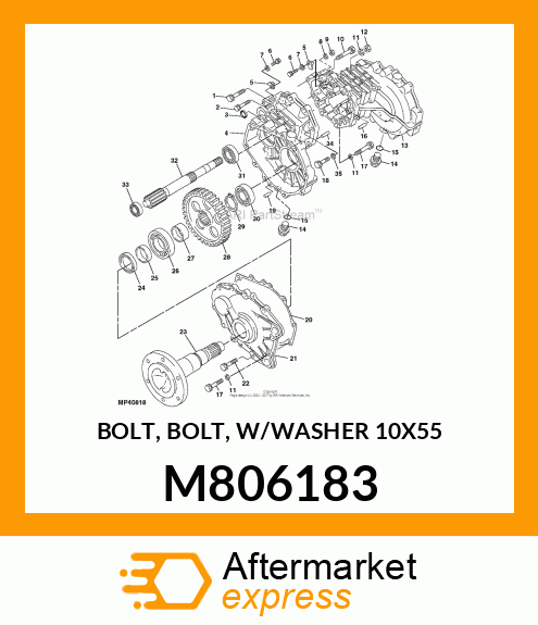 BOLT, BOLT, W/WASHER 10X55 M806183