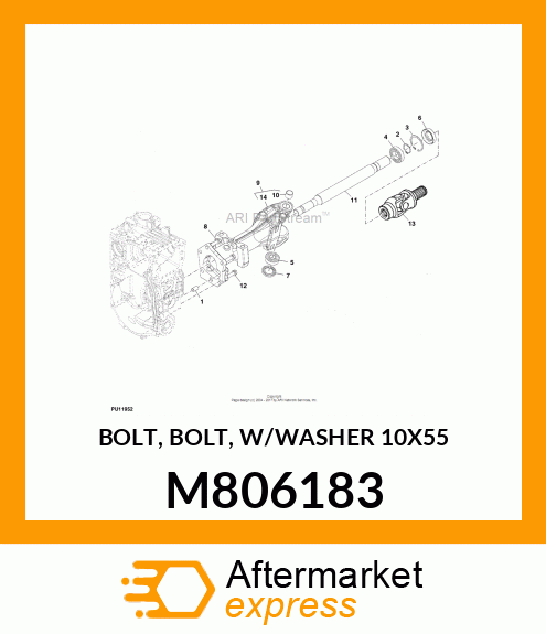 BOLT, BOLT, W/WASHER 10X55 M806183