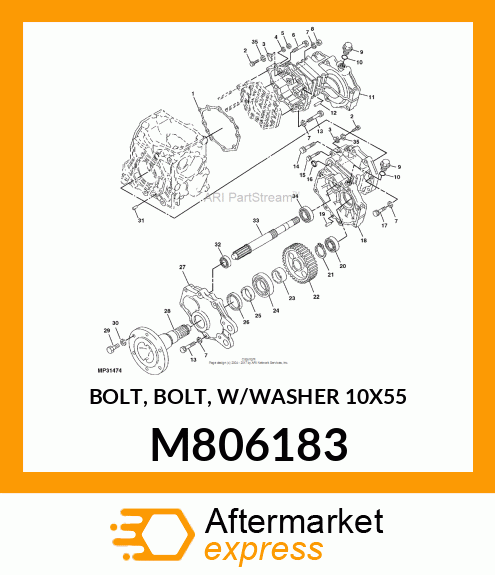 BOLT, BOLT, W/WASHER 10X55 M806183