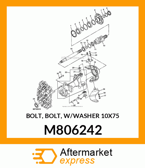 BOLT, BOLT, W/WASHER 10X75 M806242