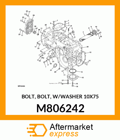 BOLT, BOLT, W/WASHER 10X75 M806242