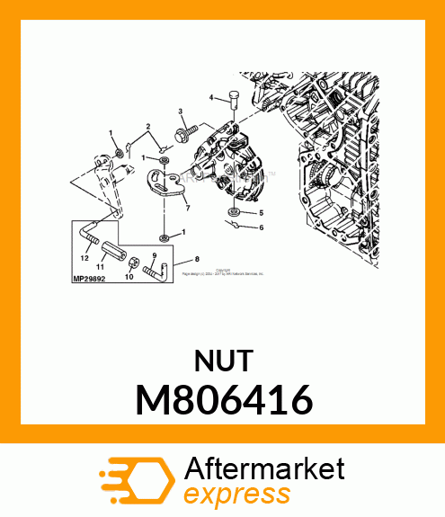 NUT, NUT, ADJUSTING 8X40 M806416