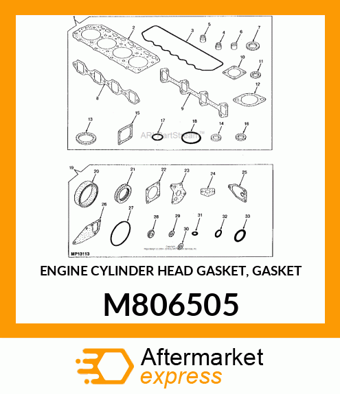 ENGINE CYLINDER HEAD GASKET, GASKET M806505