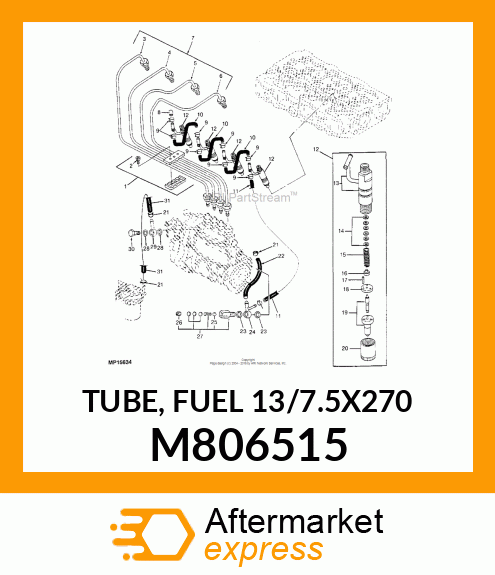 TUBE, FUEL 13/7.5X270 M806515