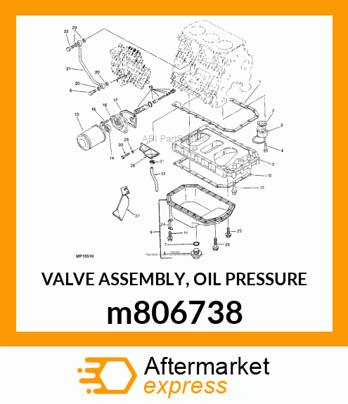 VALVE ASSEMBLY, OIL PRESSURE m806738