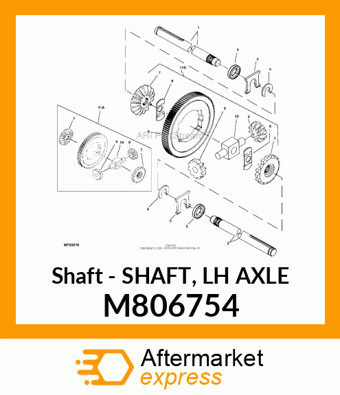 Shaft - SHAFT, LH AXLE M806754