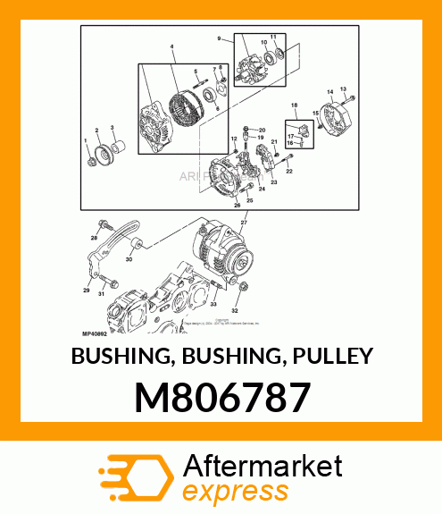 BUSHING, BUSHING, PULLEY M806787