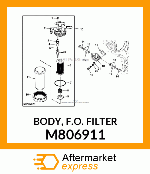 BODY, F.O. FILTER M806911