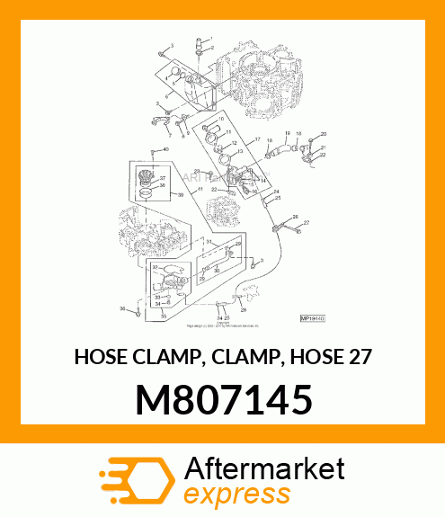 HOSE CLAMP, CLAMP, HOSE 27 M807145