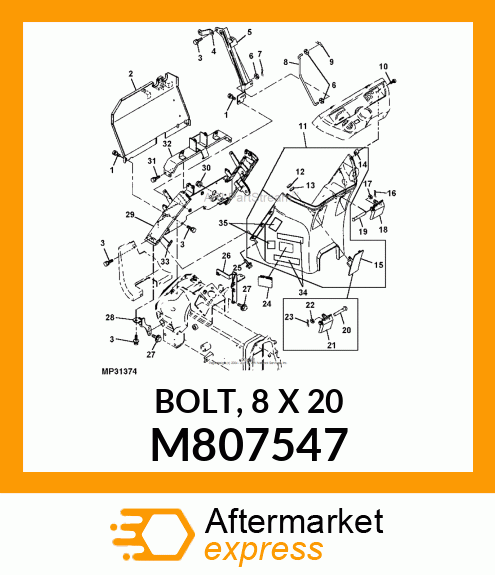 BOLT, 8 X 20 M807547