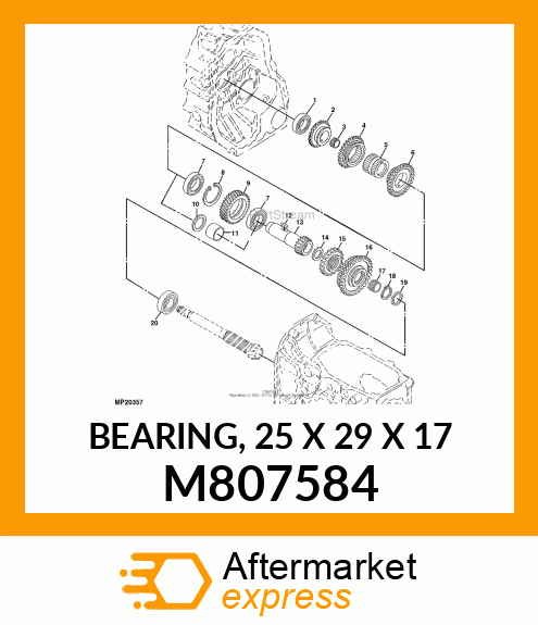 BEARING, 25 X 29 X 17 M807584