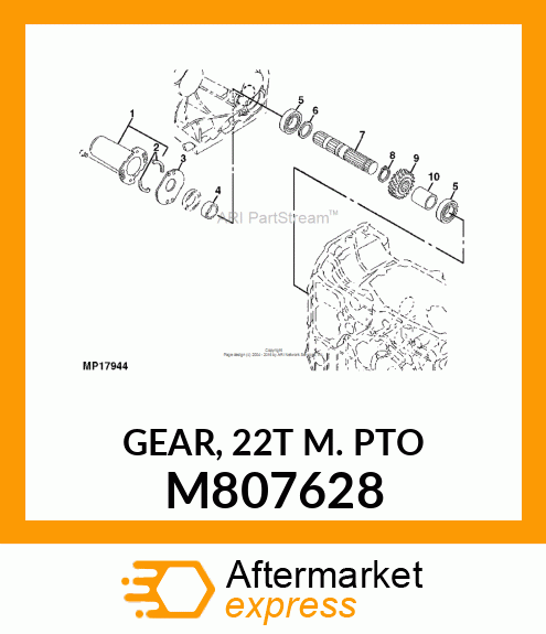 GEAR, 22T M. PTO M807628