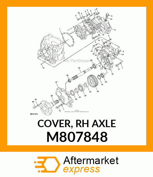 COVER, RH AXLE M807848