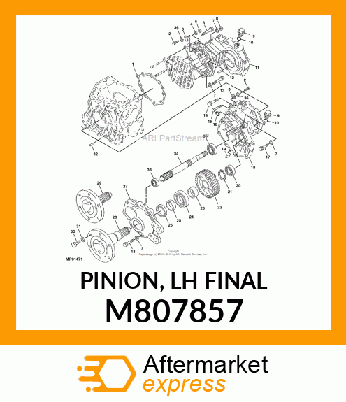 PINION, LH FINAL M807857