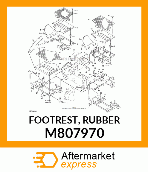 FOOTREST, RUBBER M807970