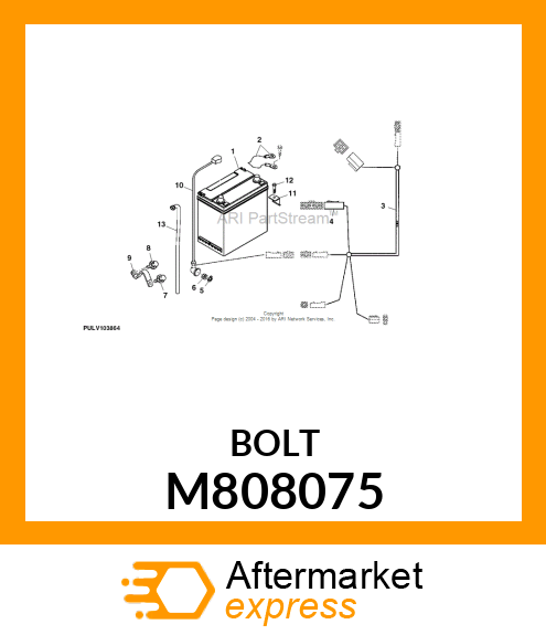 BOLT, W/WASHER 10 X 16 M808075