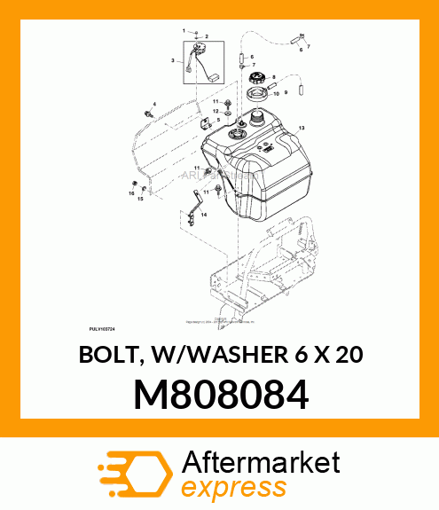 BOLT, W/WASHER 6 X 20 M808084