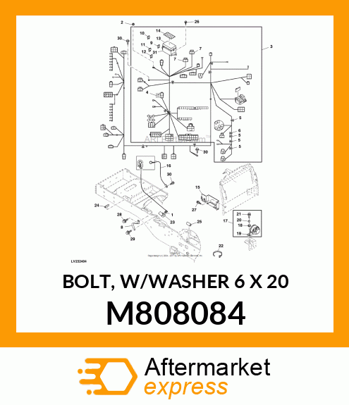 BOLT, W/WASHER 6 X 20 M808084