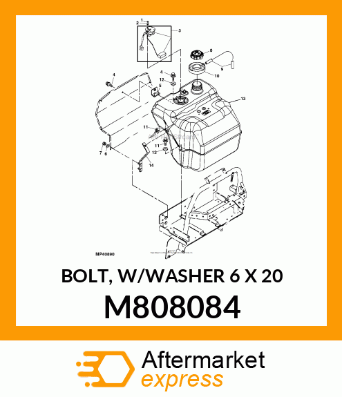 BOLT, W/WASHER 6 X 20 M808084