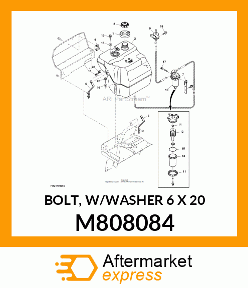 BOLT, W/WASHER 6 X 20 M808084