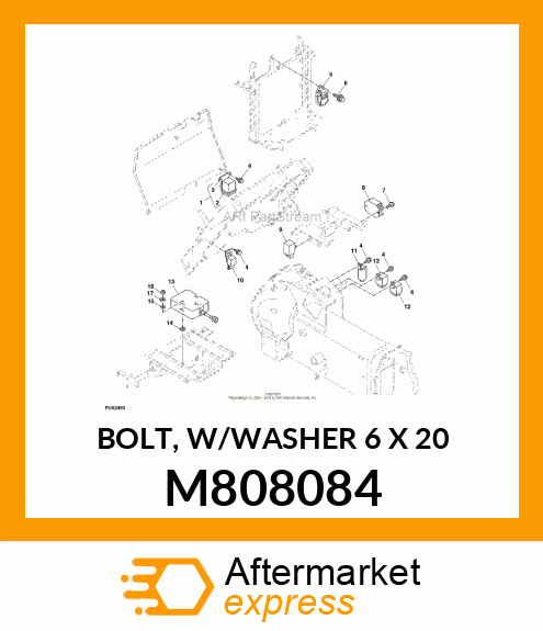 BOLT, W/WASHER 6 X 20 M808084