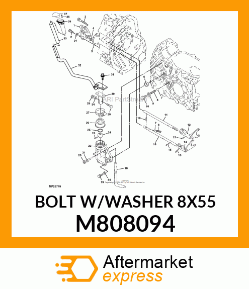 BOLT W/WASHER 8X55 M808094