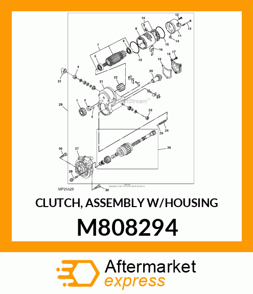 CLUTCH, ASSEMBLY W/HOUSING M808294