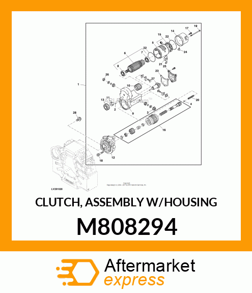 CLUTCH, ASSEMBLY W/HOUSING M808294