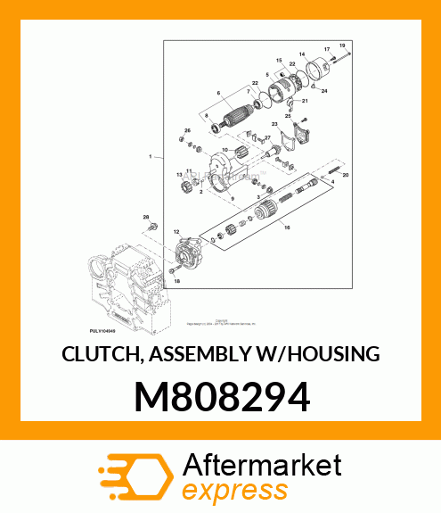 CLUTCH, ASSEMBLY W/HOUSING M808294