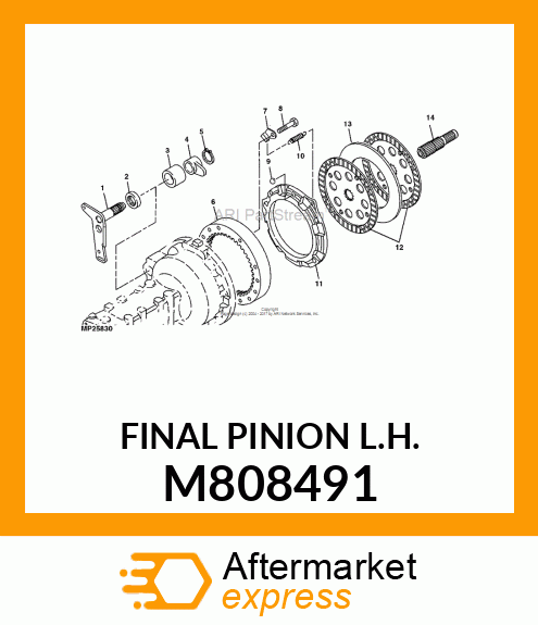 PINION, FINAL PINION L.H. M808491