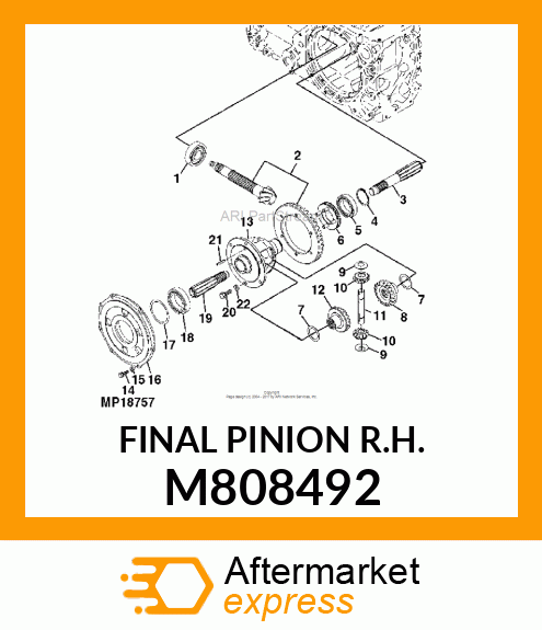 PINION, FINAL PINION R.H. M808492