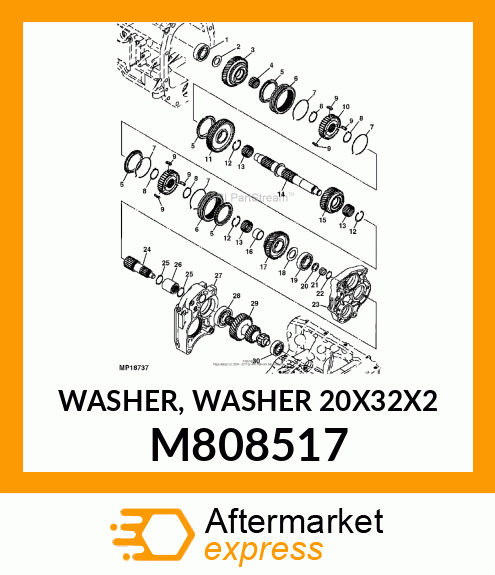 WASHER, WASHER 20X32X2 M808517