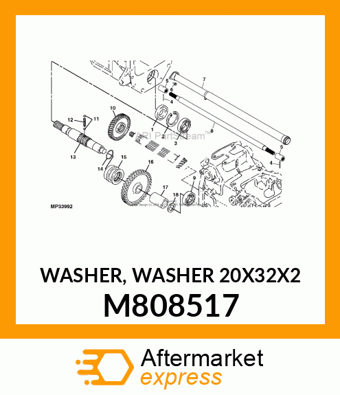 WASHER, WASHER 20X32X2 M808517