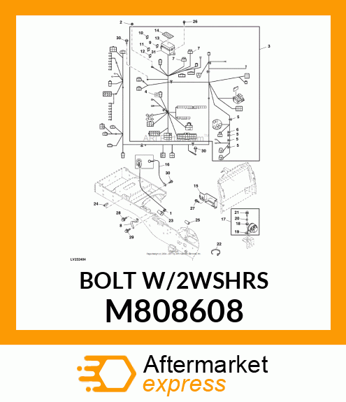 BOLT, W/WASHER 8 X 25 M808608