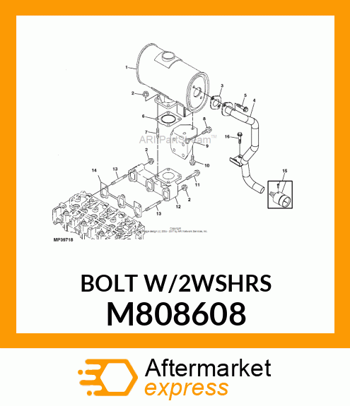 BOLT, W/WASHER 8 X 25 M808608