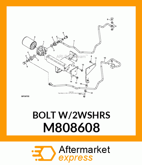 BOLT, W/WASHER 8 X 25 M808608