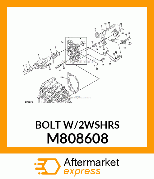 BOLT, W/WASHER 8 X 25 M808608