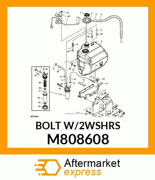 BOLT, W/WASHER 8 X 25 M808608