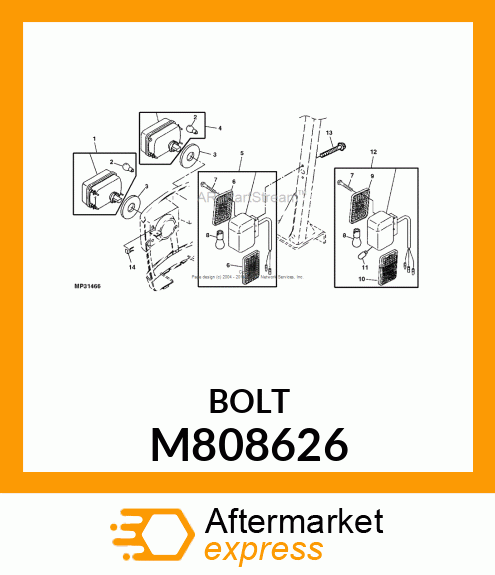 BOLT W/WASHER 8X 70 M808626